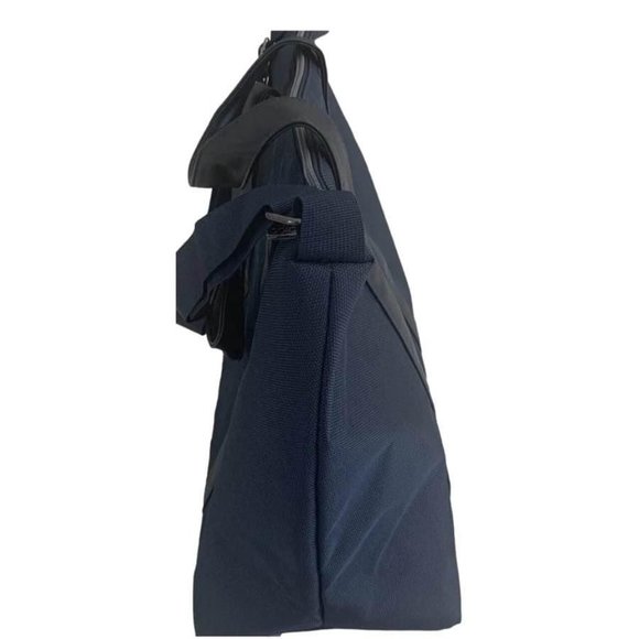 Jimmy Choo Navy Blue Canvas and Leather Trim Weekend Travel Bag - Picture 4 of 8